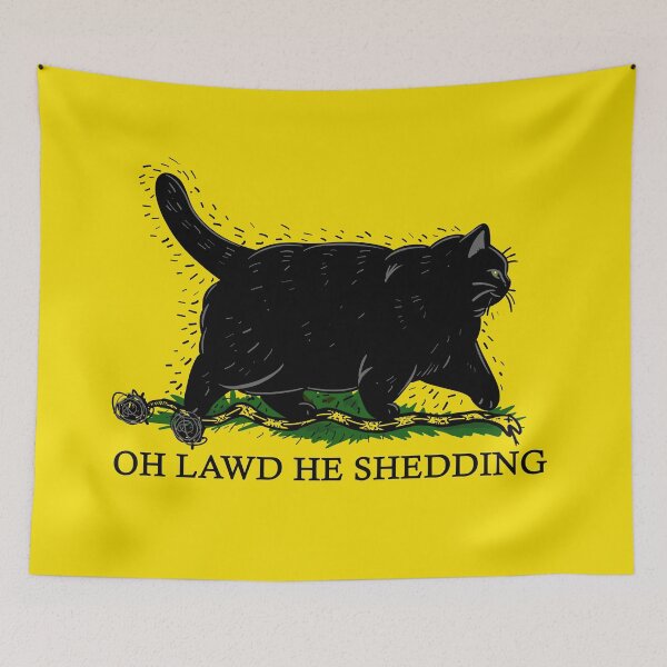Item preview, Oh Lawd He Shedding Chonky Black Cat  designed and sold by KilkennyCat Art.