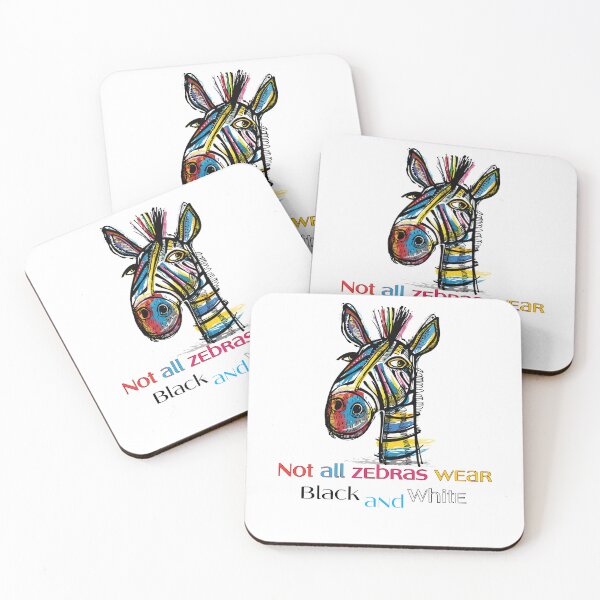 Item preview, 'Not All Zebras Wear Black and White' - artistic zebra motif designed and sold by KolbaVison.