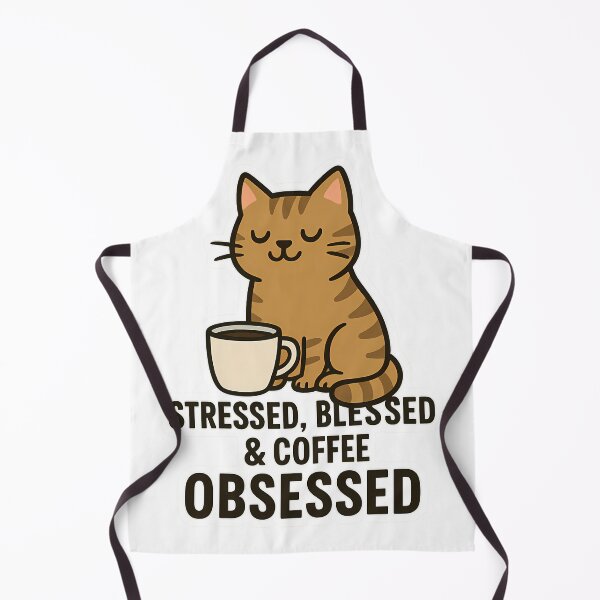 Item preview, Stressed, Blessed & Coffee Obsessed Cat designed and sold by Vitalka-uk.