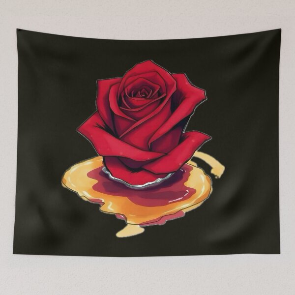 Item preview, A red rose floating on liquid gold and silver designed and sold by Art by Dannalynn.