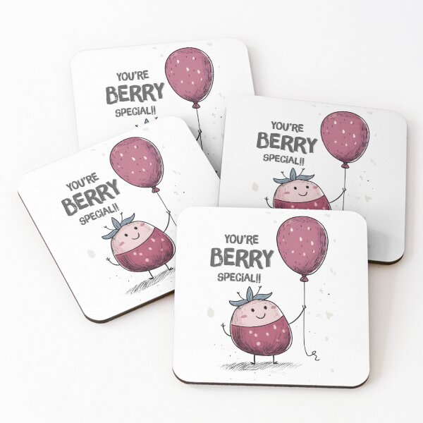 Item preview, You’re Berry Special!! – A Sweet Pink Pick-Me-Up with Balloons and Big Smiles designed and sold by FUNqoosh.