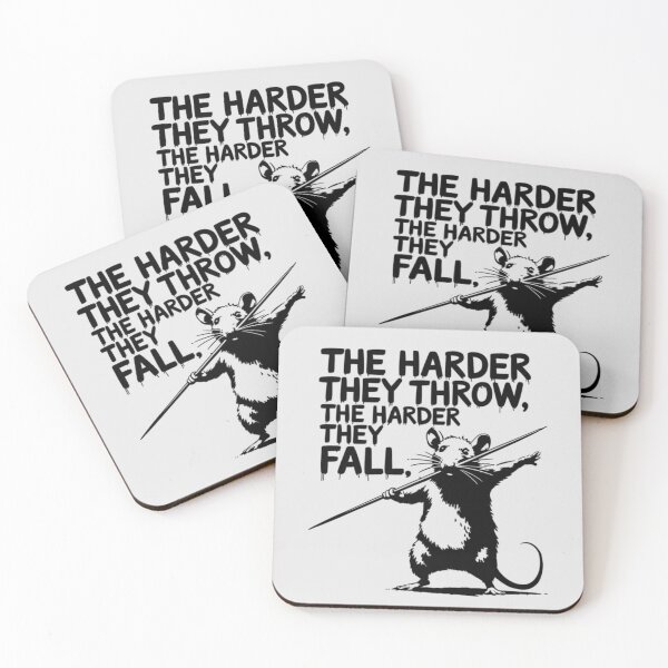 Item preview, Banksy Style Rat - The harder they throw, the harder they fall designed and sold by 123ks.