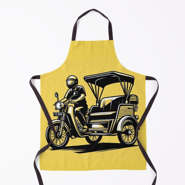 Item preview, AI Art: Vintage Motorized Rickshaw Design - Retro Medan City Charm for Clothing & Accessories designed and sold by knalpot-design.
