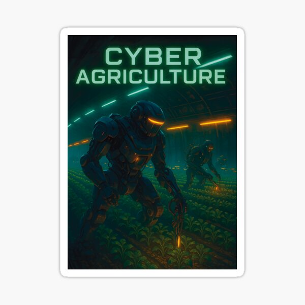 Aperçu de l'œuvre Cyber Agriculture – Agriculture futuriste avec robots créée et vendue par MinasMorgan.