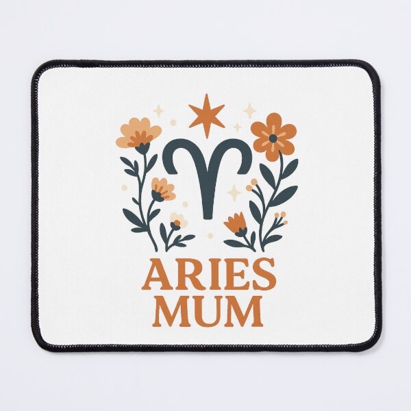 Item preview, Aries Mum Zodiac Floral Art | Celestial Botanical Aries Gift for Mothers designed and sold by DJCApparel.