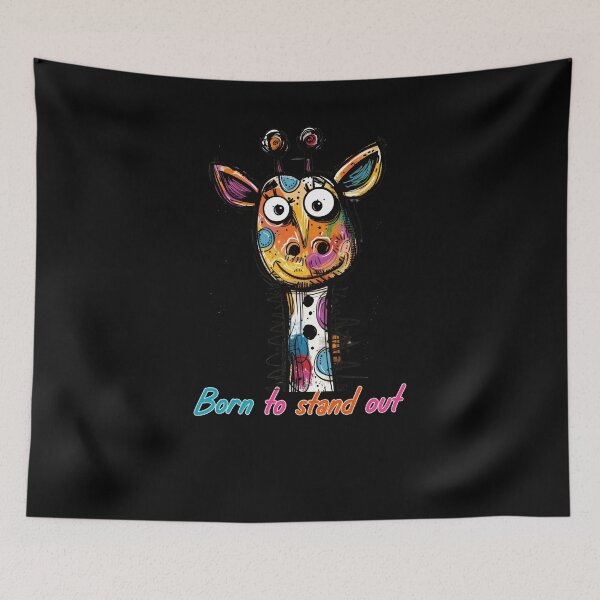 Item preview, Born to Stand Out – Funny, colorful giraffe with character | Cool design for individualists and animal lovers designed and sold by KolbaVison.