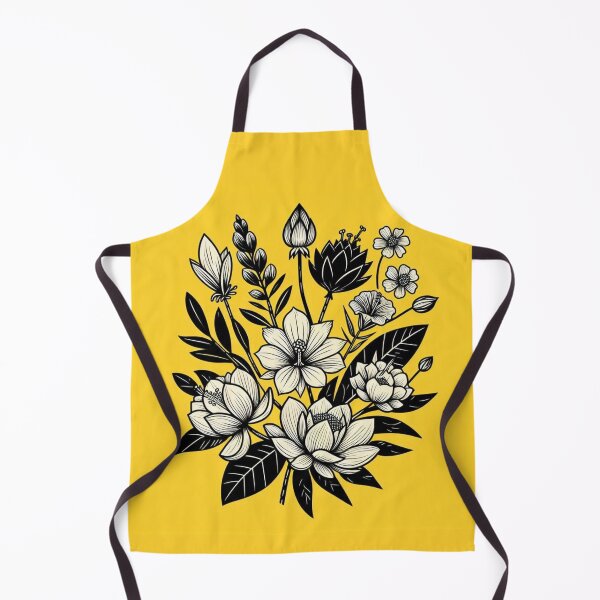 Item preview, AI Art: Black & Yellow Floral Collection from Bangladesh - Unique Design for Flower & Plant Lovers designed and sold by knalpot-design.