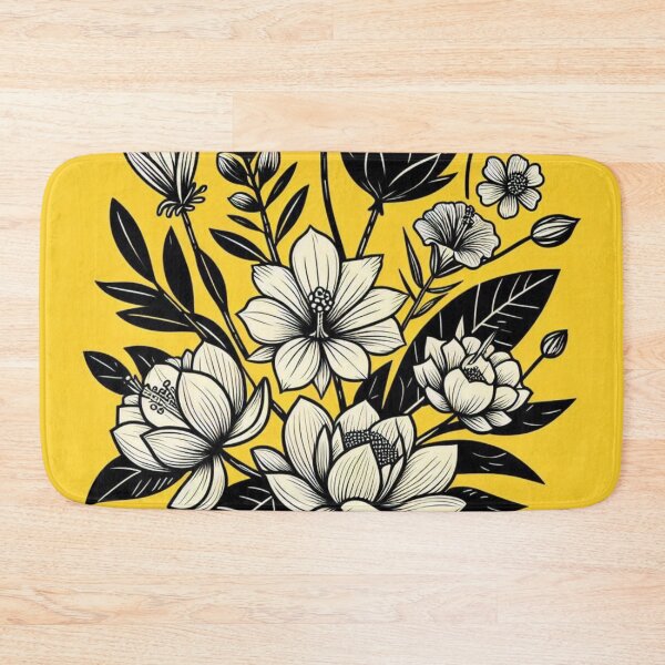Item preview, AI Art: Black & Yellow Floral Collection from Bangladesh - Unique Design for Flower & Plant Lovers designed and sold by knalpot-design.