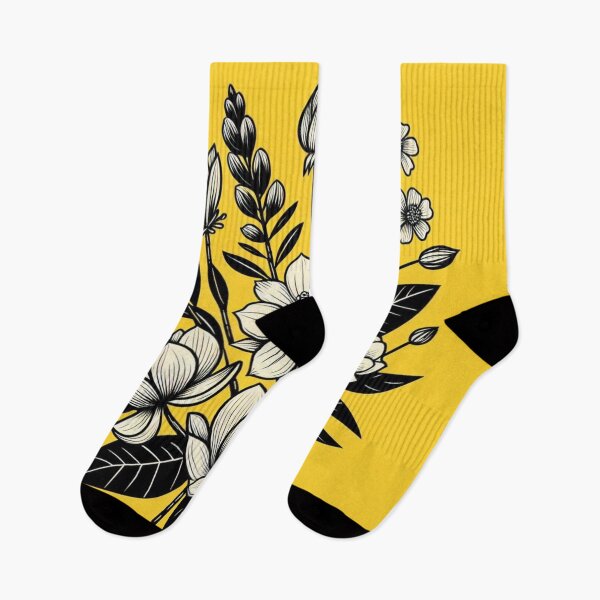 Item preview, AI Art: Black & Yellow Floral Collection from Bangladesh - Unique Design for Flower & Plant Lovers designed and sold by knalpot-design.