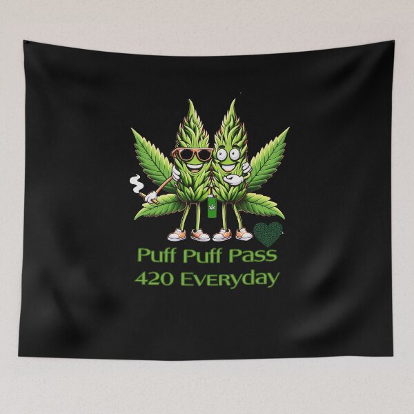 Item preview, Puff Puff Pass 420 Everyday – Funny Cannabis Buddy Style – Weed Leaf Graphic for Stoner Friends designed and sold by KolbaVison.