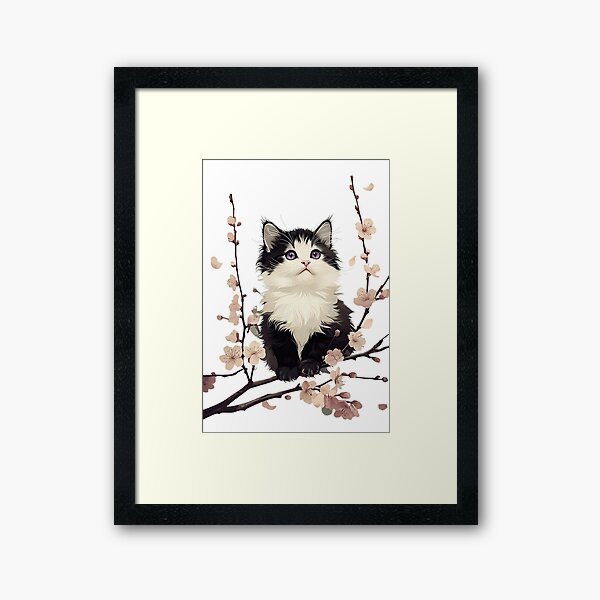 Item preview, Black and white cat paint designed and sold by Filotecnia.