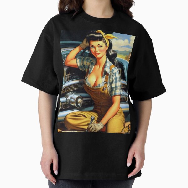 Item preview, Retro Mechanic Pin-up designed and sold by PulpVintage.
