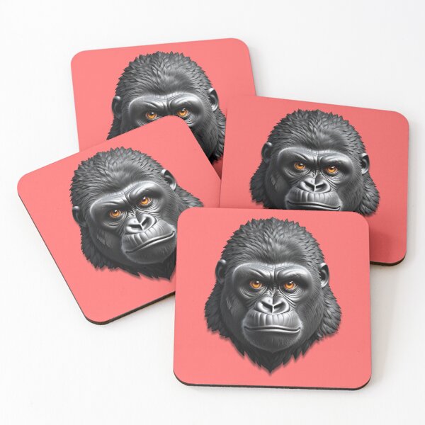 Item preview, GORILLA HEAD (#FF6666) designed and sold by Marlon Oseguera.