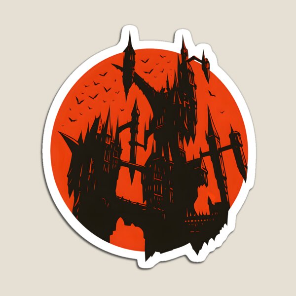 Aperçu de l'œuvre Castlevania Dracula's Castle Fanart – Design d'autocollant vectoriel inspiré de Netflix créée et vendue par WAUZ.