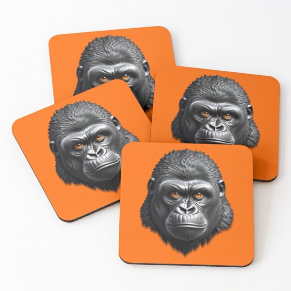 Item preview, GORILLA HEAD (#FF6600) designed and sold by Marlon Oseguera.