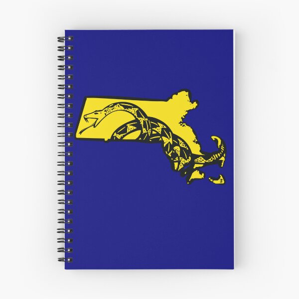 Item preview, MASSACHUSETTS  - Libertarian - Don't Tread On Me Gadsden Snake on MASSACHUSITE BAY STATER Map on Blue default background, #020279 designed and sold by pelagio.