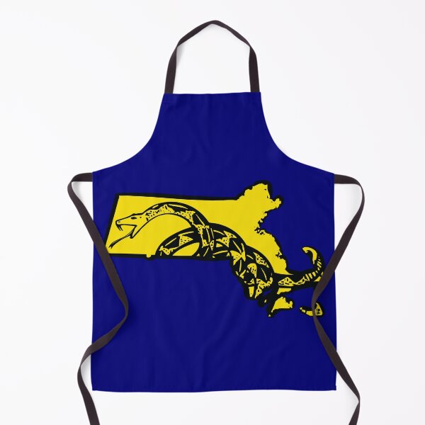 Item preview, MASSACHUSETTS - Libertarian - Don't Tread On Me Gadsden Snake on MASSACHUSITE BAY STATER Map on Blue default background, #020279 designed and sold by pelagio.