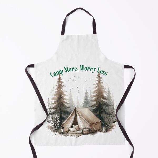 Item preview, Camp More, Worry Less – Cozy Forest Tent Watercolor designed and sold by JenniferCreaArte .