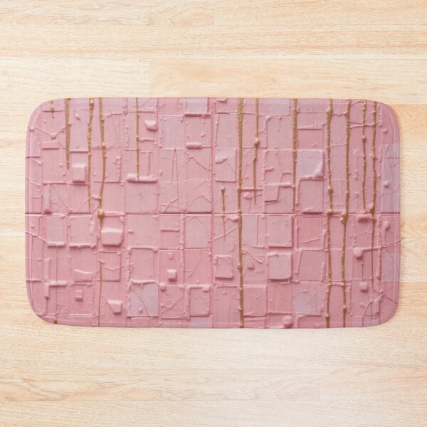 Item preview, Textured pale pink paint and thin shiny gold drips abstract  pattern  designed and sold by zanydoodles.