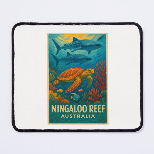Item preview, Ningaloo Reef Sea Turtle and Whale Sharks – Coral Coast Marine Life designed and sold by Places On Earth.