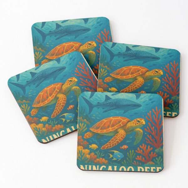 Item preview, Ningaloo Reef Sea Turtle and Whale Sharks – Coral Coast Marine Life designed and sold by Places On Earth.