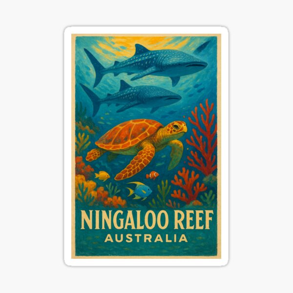 Item preview, Ningaloo Reef Sea Turtle and Whale Sharks – Coral Coast Marine Life designed and sold by Places On Earth.