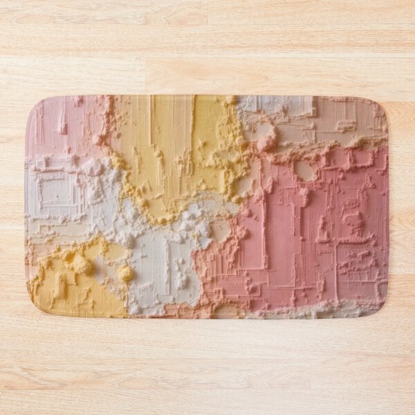 Item preview, Light Pink, yellow and white abstract textured cube painting pattern  designed and sold by zanydoodles.