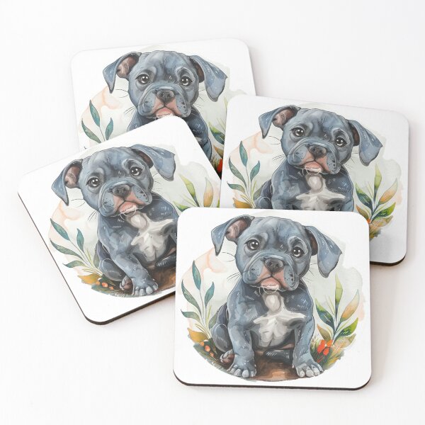 Item preview, Botanical Blue Pit Bull Pup designed and sold by SellingWSarah17.