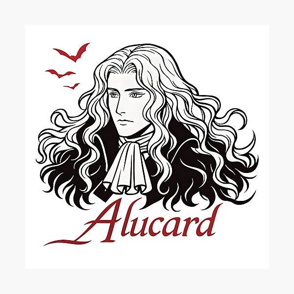 Item preview, Alucard Castlevania Netflix Fanart – Elegant Vampire Vector Sticker designed and sold by WAUZ.