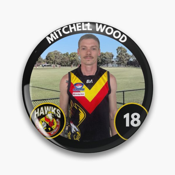Item preview, Player Badge - #18 - Mitchell Wood designed and sold by HallamHawks.