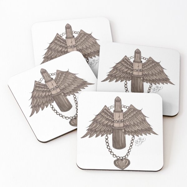 Item preview, lipstick with wings pencil drawing and heart designed and sold by pksart1.