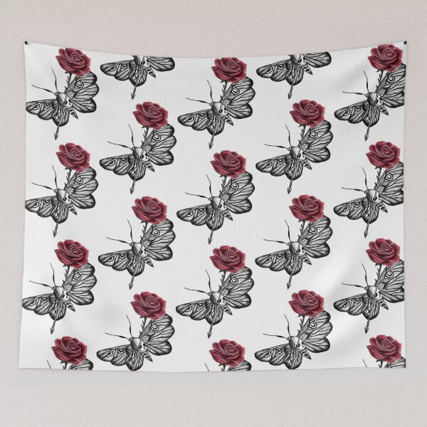 Item preview, Skull Moth Butterfly with red rose arrow Concept Art (Version 5) designed and sold by Scarlet Swan.