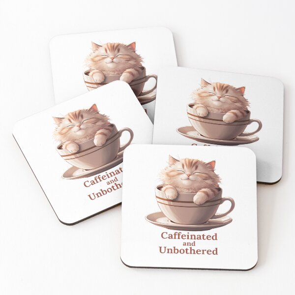 Item preview, Caffeinated and Unbothered Cat Design  designed and sold by Tienda-Vane.