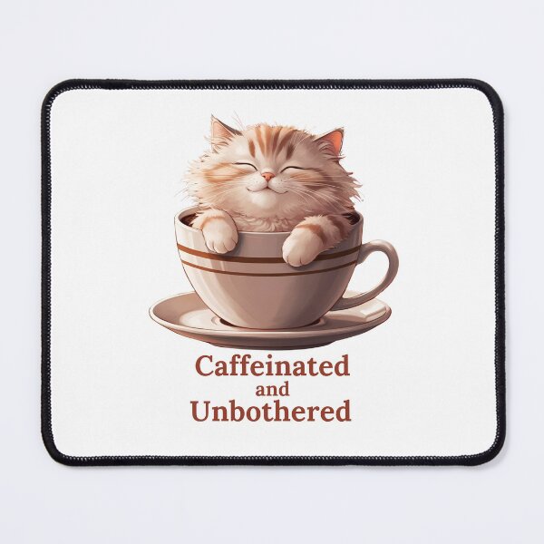 Item preview, Caffeinated and Unbothered Cat Design designed and sold by Tienda-Vane.