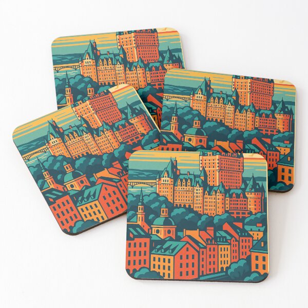 Item preview, Retro Pop Art Quebec City | Colorful Old Town Vibes | Château Frontenac and Cobblestone Streets | Vintage Travel Aesthetic | Bold Tribute to French Canadian Culture designed and sold by PaintedPixels01.