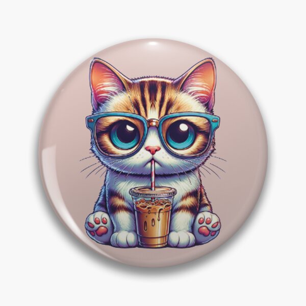 Item preview, Cat with thirsty glases designed and sold by MerlinWear.