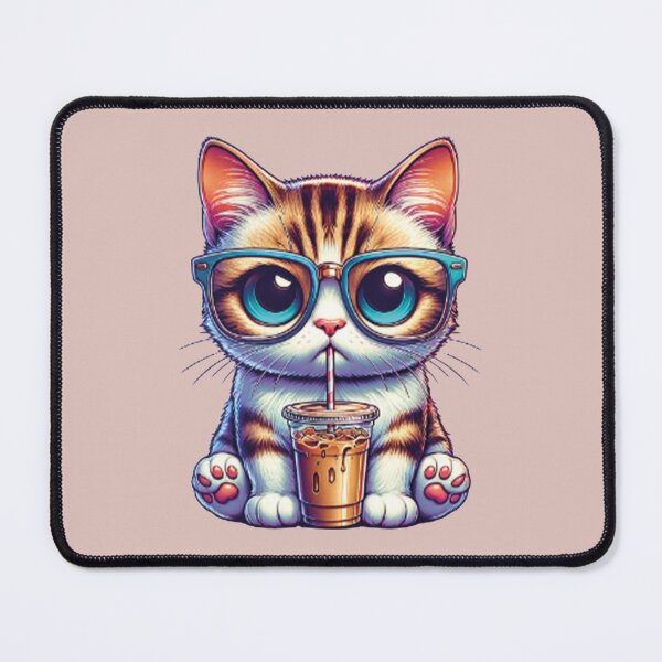 Item preview, Cat with thirsty glases designed and sold by MerlinWear.