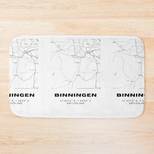 Item preview, Binningen Switzerland Minimalist Black & White Map Print designed and sold by RM-Journey.