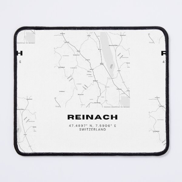 Item preview, Reinach Switzerland Minimalist Black & White Map Print designed and sold by RM-Journey.