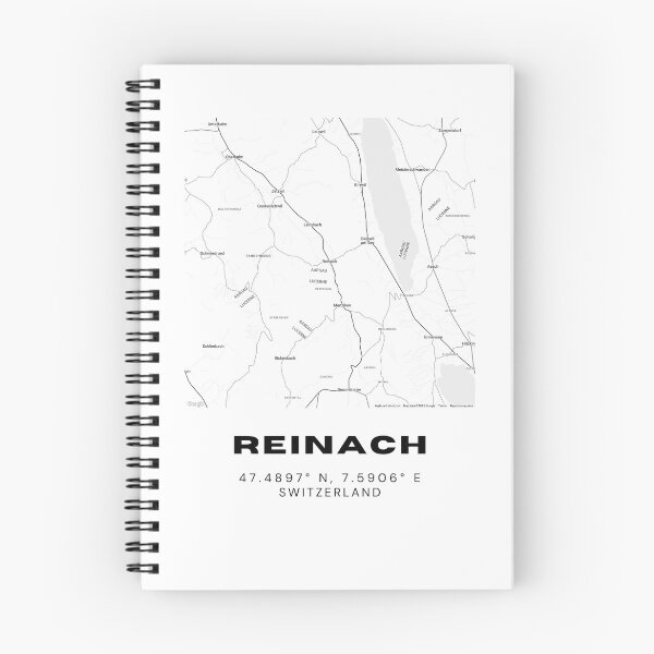Item preview, Reinach Switzerland Minimalist Black & White Map Print designed and sold by RM-Journey.