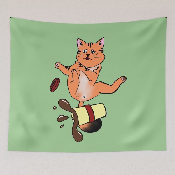 Item preview, Funny cat knocked over coffee designed and sold by ANU007.