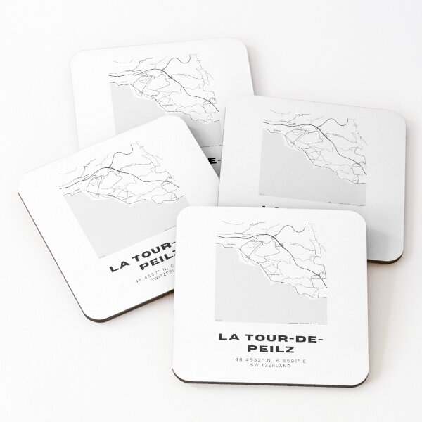 Item preview, La Tour-de-Peilz Switzerland Minimalist Black & White Map Print designed and sold by RM-Journey.