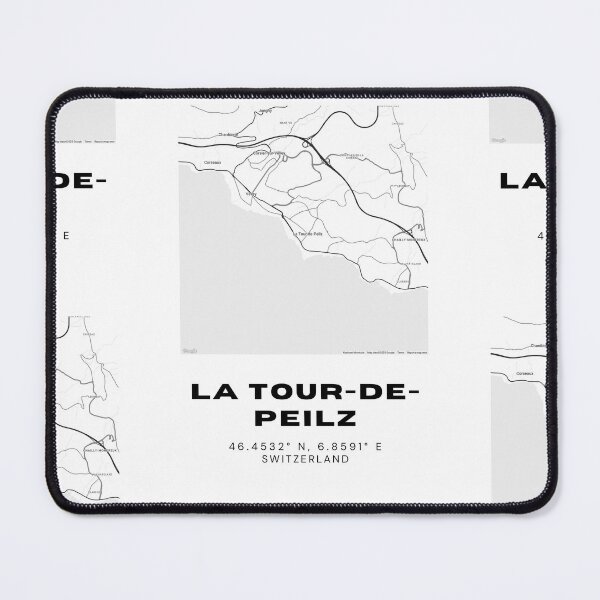 Item preview, La Tour-de-Peilz Switzerland Minimalist Black & White Map Print designed and sold by RM-Journey.