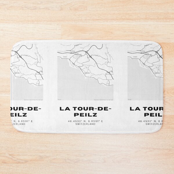 Item preview, La Tour-de-Peilz Switzerland Minimalist Black & White Map Print designed and sold by RM-Journey.