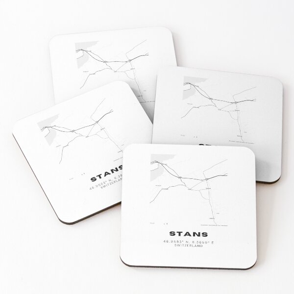Item preview, Stans Switzerland Minimalist Black & White Map Print designed and sold by RM-Journey.