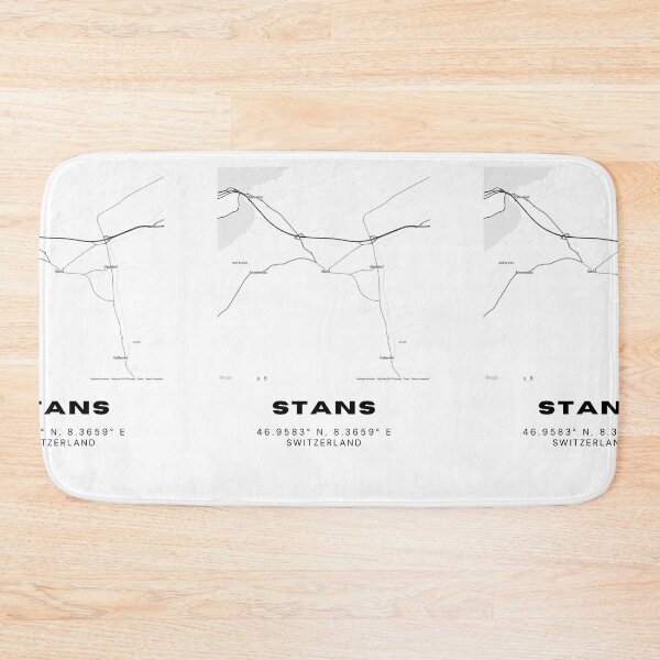 Item preview, Stans Switzerland Minimalist Black & White Map Print designed and sold by RM-Journey.