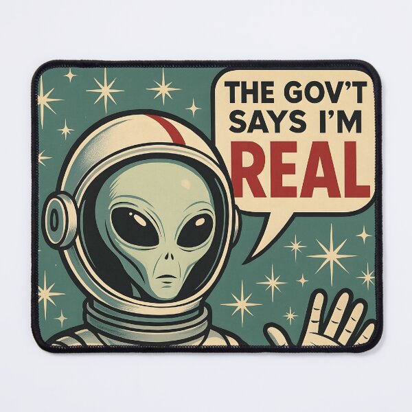 Item preview, The Gov't Says I'm Real – Space Alien Edition designed and sold by TommyD-Engineer.