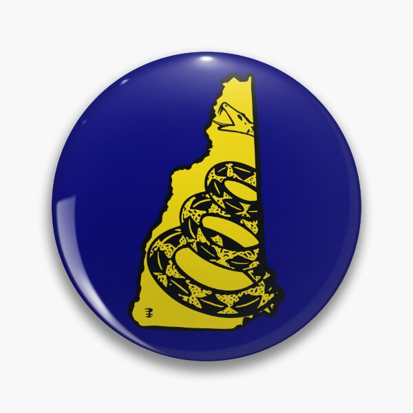 Artikelvorschau, NEW HAMPSHIRE – Libertär – Don't Tread On Me Gadsden Snake auf NEW HAMPSHIRITE Karte auf blauem Standardhintergrund, #020279 entworfen und verkauft von pelagio.