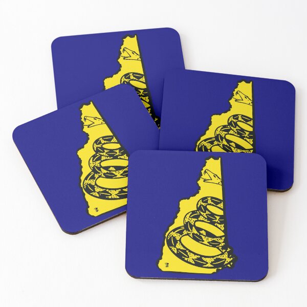 Item preview, NEW HAMPSHIRE  - Libertarian - Don't Tread On Me Gadsden Snake on NEW HAMPSHIRITE Map on Blue default background, #020279 designed and sold by pelagio.