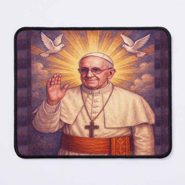 Item preview, Vintage Pope Francis Heaven Doves of Peace Golden Rays designed and sold by SandyMDesigns.
